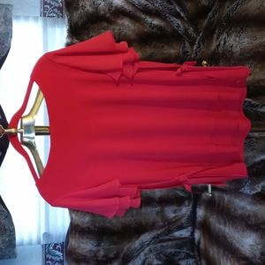 Susan Graver red blouse size small